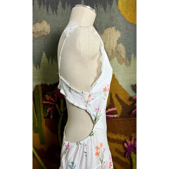 Anthropologie Floral Open Back Midi Dress L - Picture 6 of 16